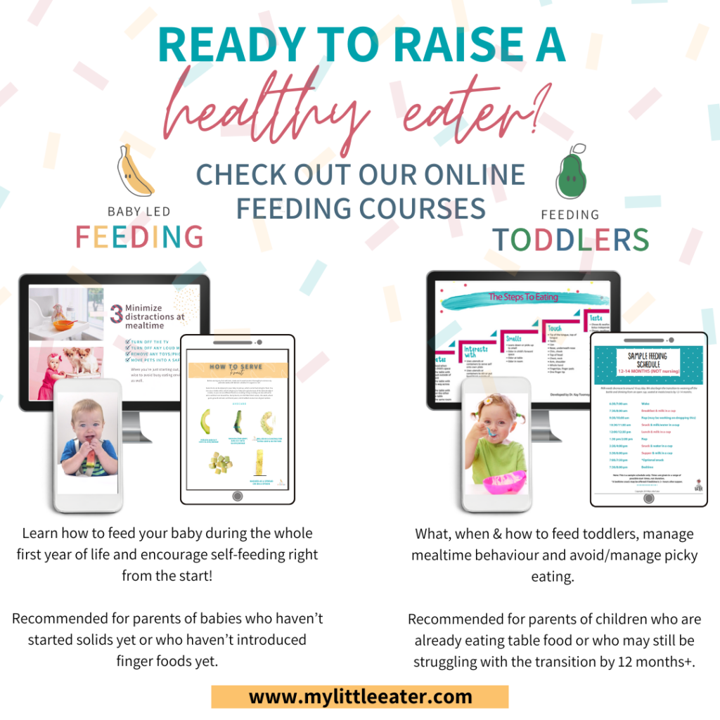 Baby Led Feeding and Feeding Toddlers courses available through My Little Eater.