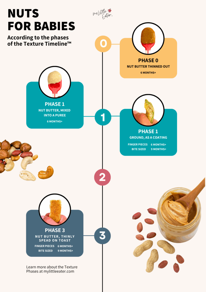 How to serve nuts to babies according to My Little Eater's Texture Timeline