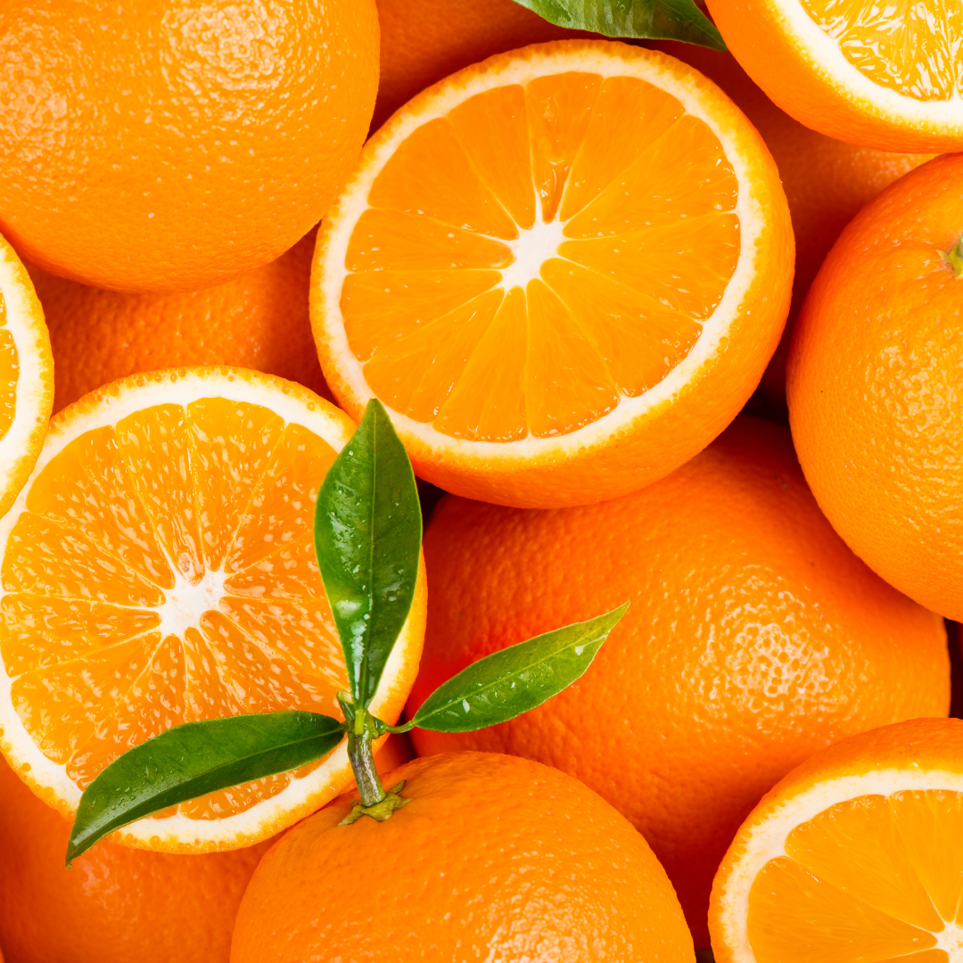 Ripe oranges with vibrant color to serve to baby as one of their first solid foods.