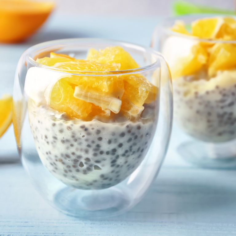 Orange recipes for babies such as this orange or blood orange chia seed pudding.