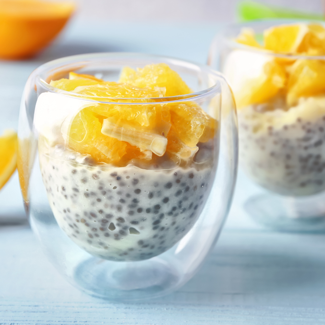 Orange chia seed pudding