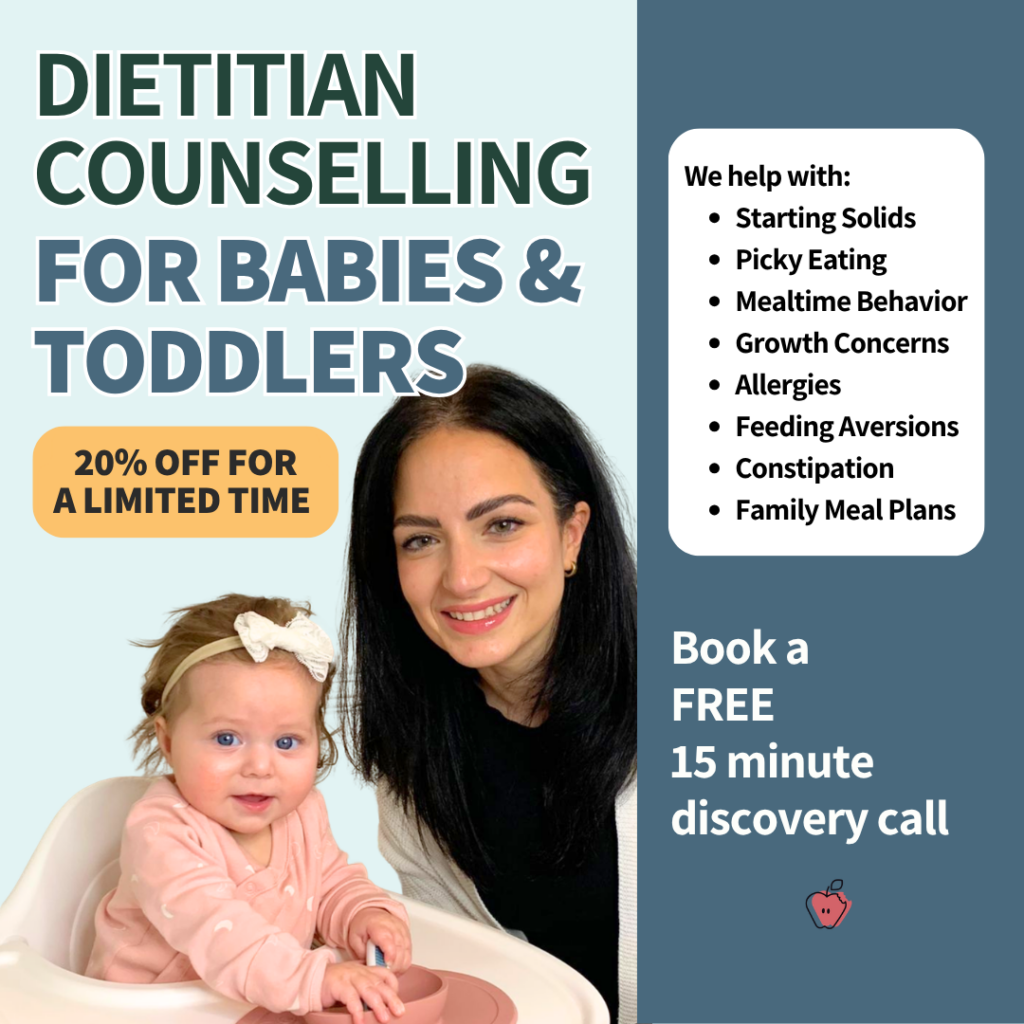 Dietitian counselling for babies and toddlers 20% off until September 6, 2026