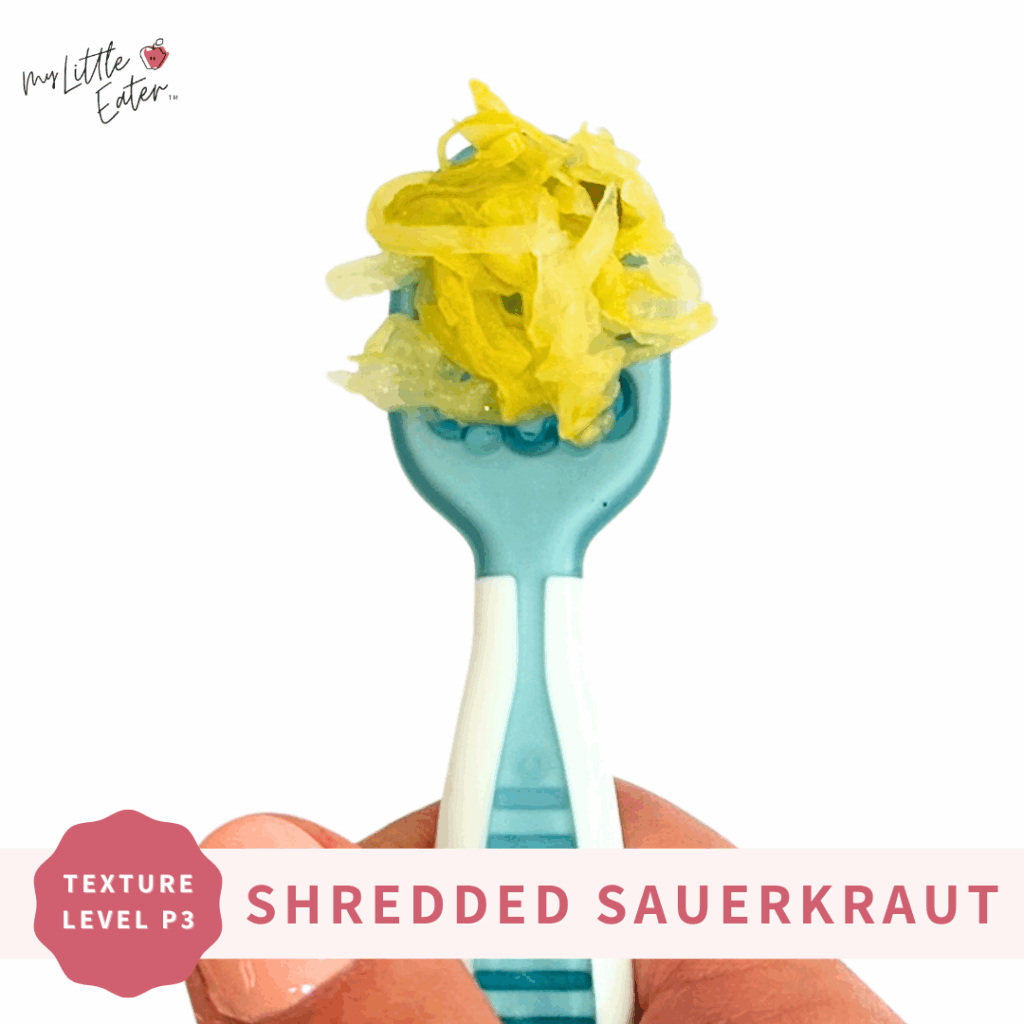 Shredded sauerkraut on a Num Num Gootensil.