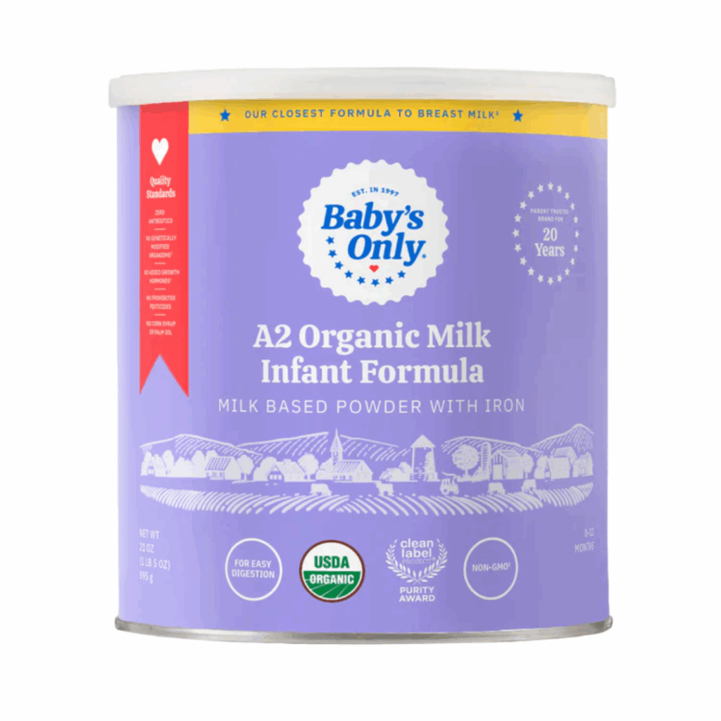 Baby's Only A2 organic milk infant formula container