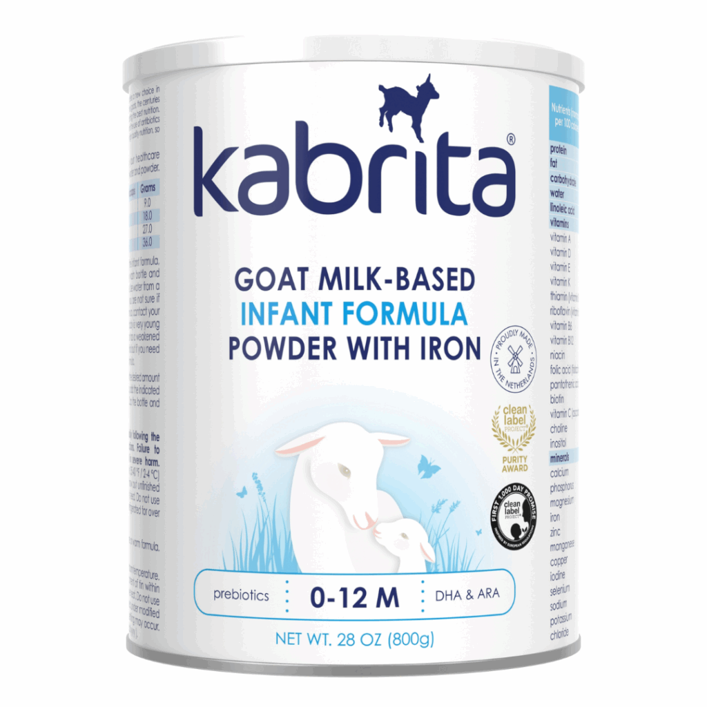 Kabrita goat milk-based infant formula powder with iron